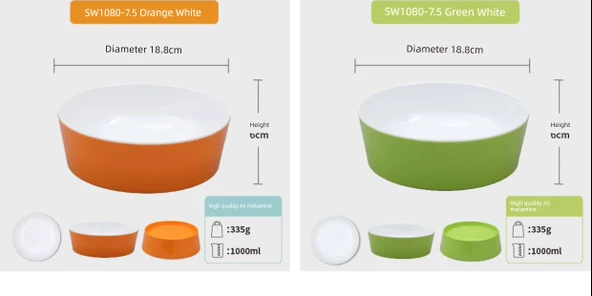 A5 Melamin Pirinç Risotto Kasesi - SW1080-7.5 Kırmızı Beyaz, 1 Adet - 8
