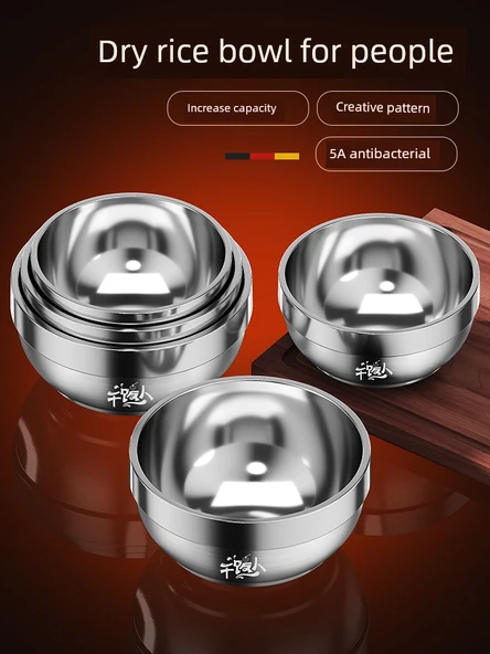 316L Paslanmaz Çelik Kapaklı, Çubuklu, Kaşıklı Çocuk Kasesi 16cm Orta Boy (Kuru Yemek) - 6