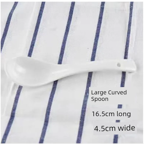 Beyaz Uzun Kavisli Kaşık - 10'lu Paket