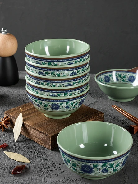 Melamin Restoran Hot Pot Büfe Kasesi - 6.6 inç Yatay Desenli Kase - 3