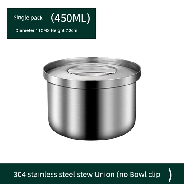 304 Paslanmaz Çelik 450ml Çelik Kase - 1'li Paket