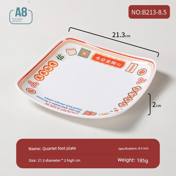 Melamin Dört Ayaklı Tabak - 8.5 inç