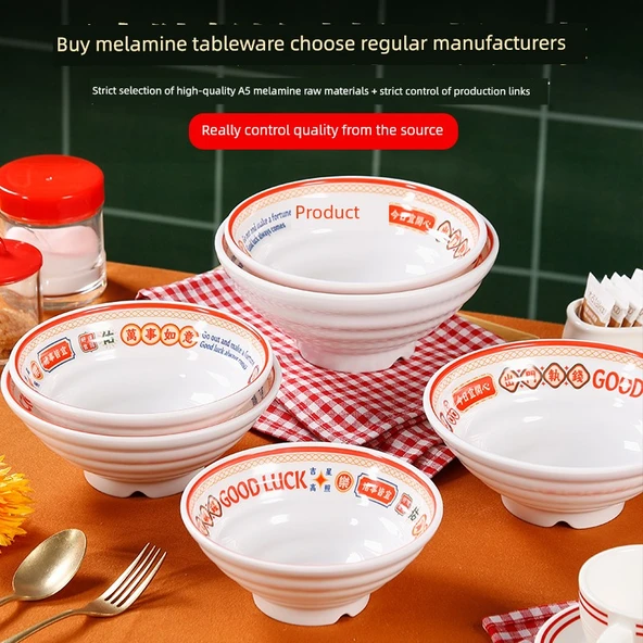 Melamin Noodle Kasesi - 7 inç Dişli Kase (Temperli Yüksek Isıya Dayanıklı) - 3