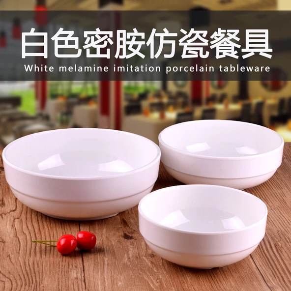 Beyaz Melamin Kore Ramen Kasesi - 5.5 inç