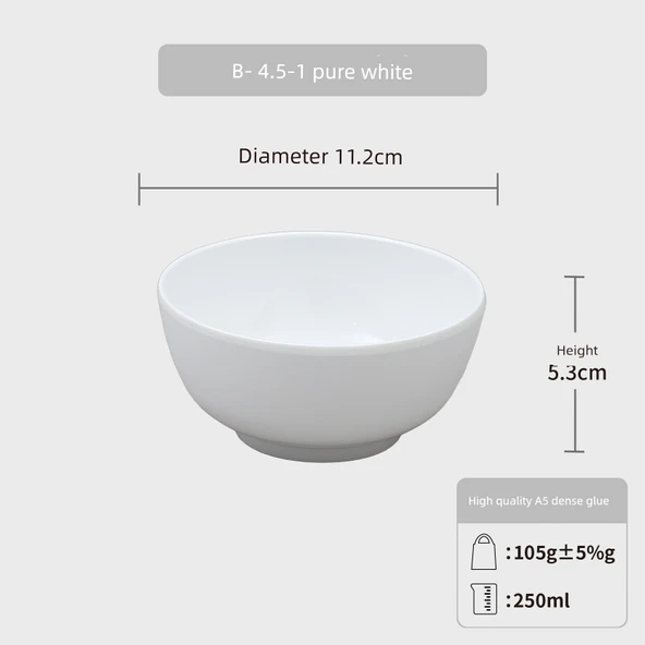 Melamin Hasır Şapka Kase - Küçük Kase B-4.5-1 Beyaz (10'lu Paket)