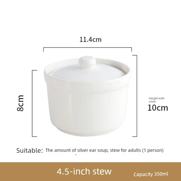 Beyaz Seramik Güveç Çorba Kasesi - 4.5 inç