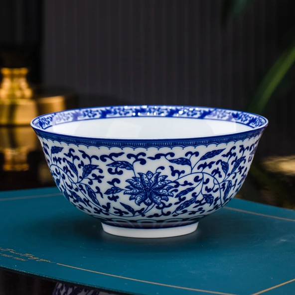 Yang Lian Desenli 7 inç Porselen Noodle Kasesi
