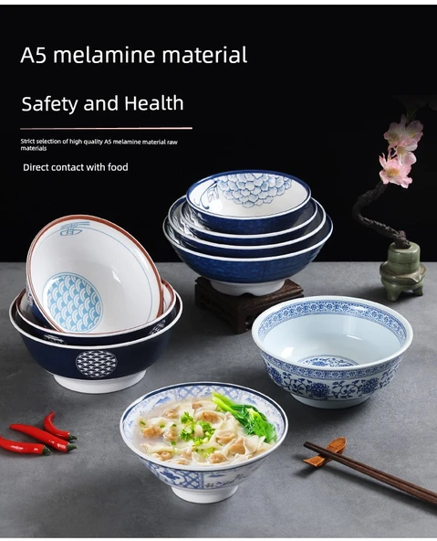 Melamin Noodle Kasesi - W6070 Büyük Desen - 6.8 inç - 10
