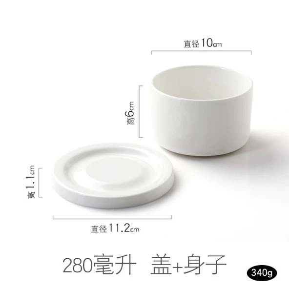 Japon Seramik Güveç Tatlı Kasesi Kapaklı ve Kaşıklı - Ginseng Fincan (280 ml) Kapak + Gövde