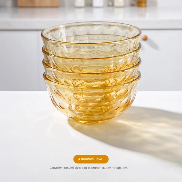Amber Cam Küçük Kase 16.8cm - 4'lü Set