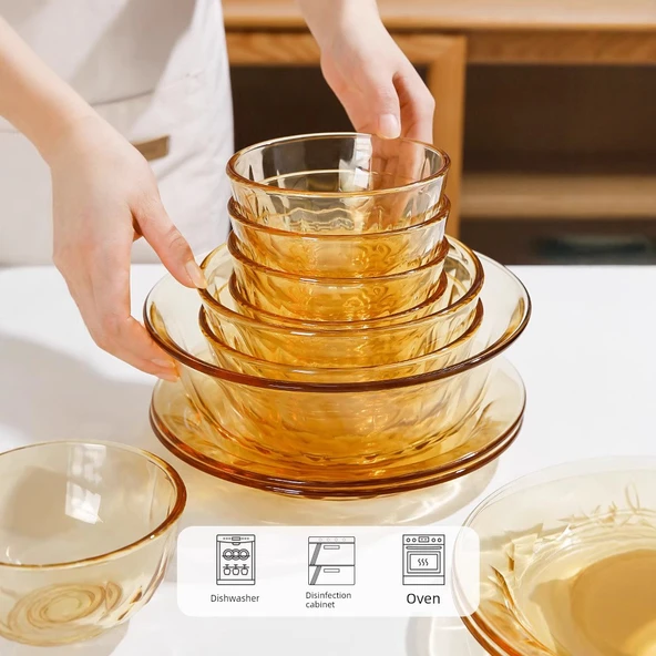 Amber Cam Küçük Kase 16.8cm - 4'lü Set - 4