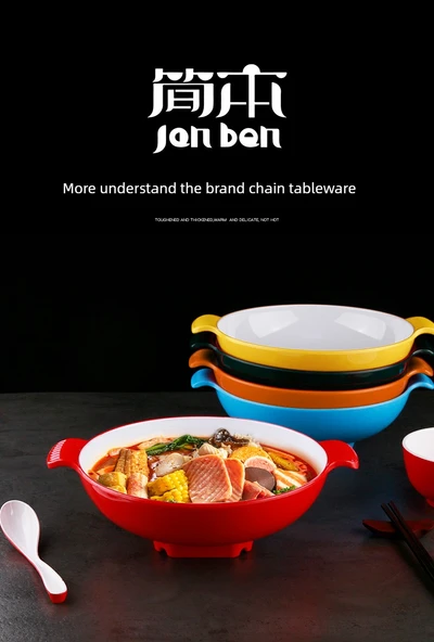 Melamin Noodle Kasesi - 8 inç Koyu Yeşil Geliştirilmiş ve Ağırlıklı - 6
