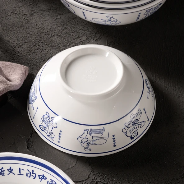 Retro Melamin Noodle Kasesi - 8.5 inç - Çin Usulü (Davul Şekli) - 4