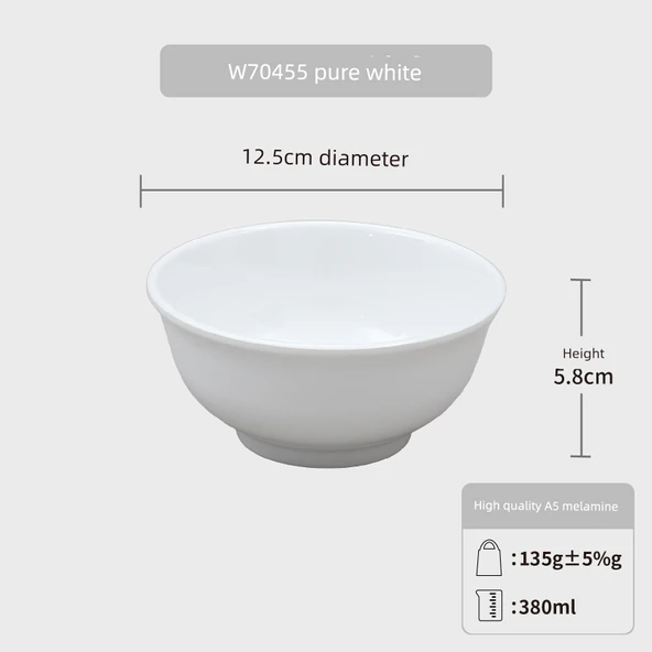 Melamin Hasır Şapka Kase - Küçük Kase W70455 Beyaz (10'lu Paket)