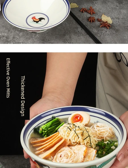 Melamin Retro Horozlu Noodle Kasesi - 5 inç - Saray Kasesi - 11