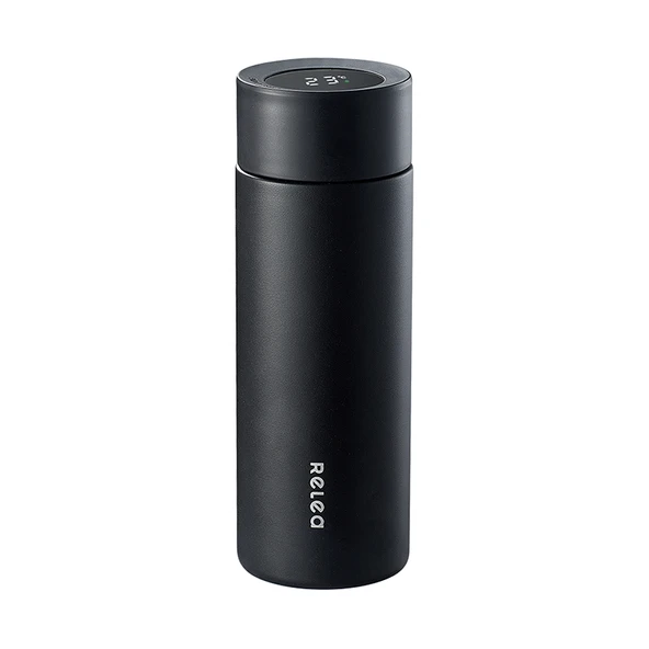 Dijital Ekranlı Termos - 316L Paslanmaz Çelik - 400ML - Gece Siyahı
