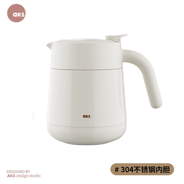 800ml Paslanmaz Çelik Termos - Çay ve Su Ayırıcı - Beyaz