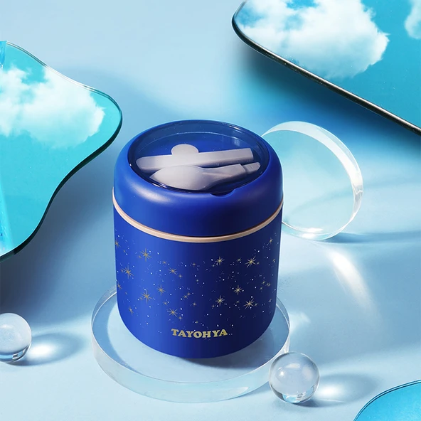 Mini Paslanmaz Çelik Çorba Termosu - Mavi - 530ml - 3