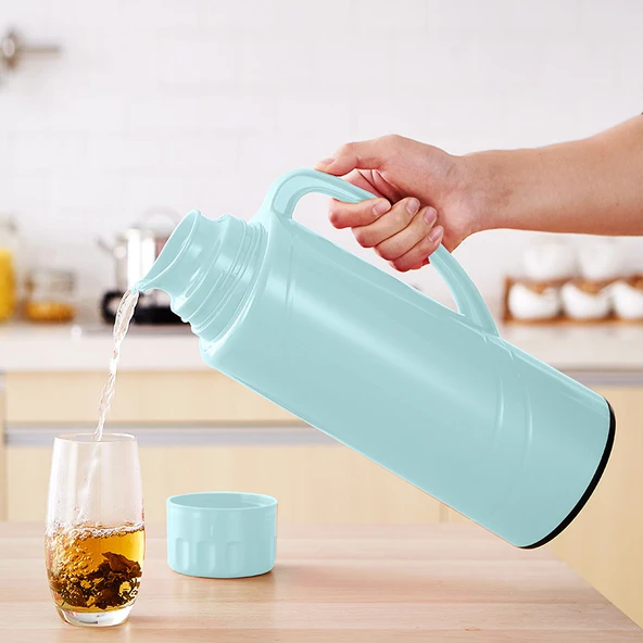 2 Litre Termos - Tiffany Mavi - Çift Katmanlı Gümüş Kaplama Cam - 6