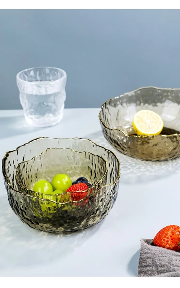 Cam Meyve Salata Çorba Kasesi Seti - Çay Bardağı Küçük Boy Kase Hasarlı - 8