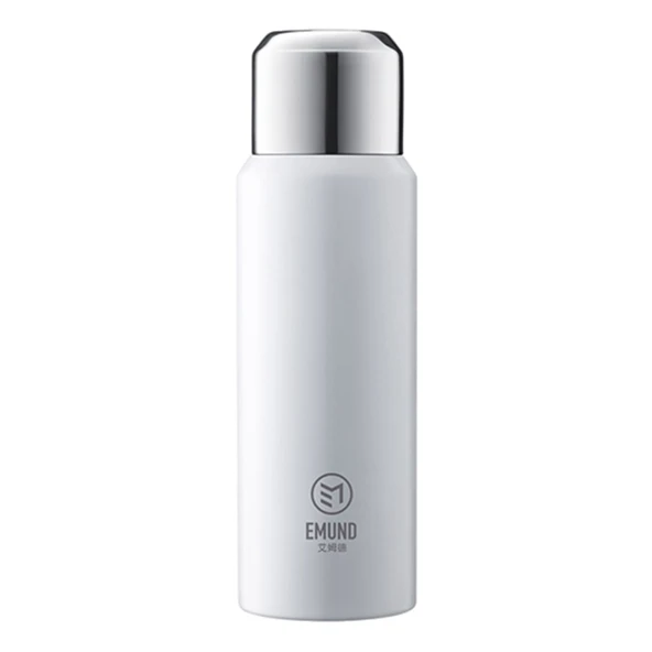 Demlikli Çay Bardağı - Beyaz - 600ml - Paslanmaz Çelik