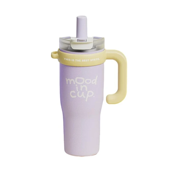 316L Paslanmaz Çelik Termos Bardak - Sütlü Taro Bobo Rengi (Çay Süzgeci Yok) - 1300ml
