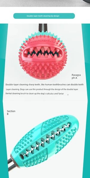 Köpek Çiğneme Oyuncağı - Vantuzlu Elastik İpli Top - Kırmızı Mavi Vantuzlu + Oval Göl Mavisi Vantuzlu - Resim 11