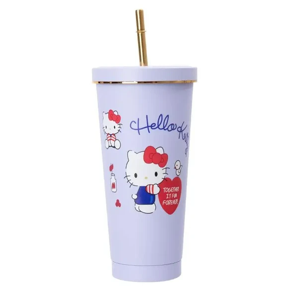 KT Mor Desenli Termos Bardak - 750ml