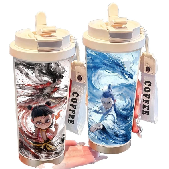 316 Paslanmaz Çelik Termos Bardak - Beyaz Dragon King-Coffee - 6