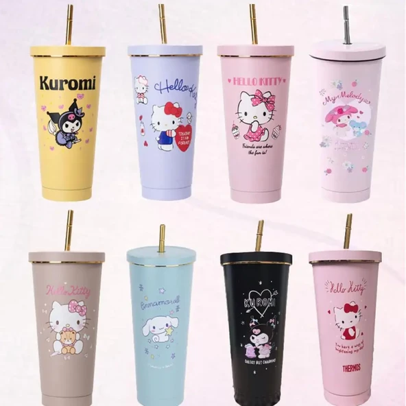 Little TwinStars Desenli Termos Bardak - 750ml - Resim 3