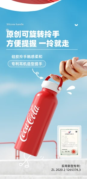 NONOO Coca-Cola 2.0 Termos Bardak 550ml - Siyah - 9