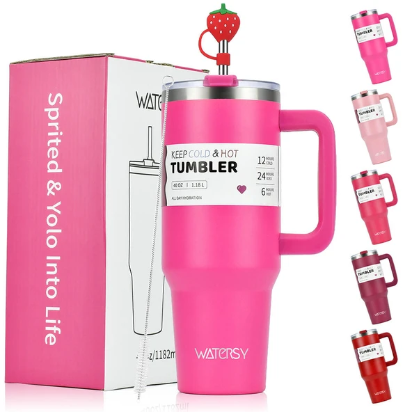 1200ml Paslanmaz Çelik Termos Bardak - Bira Kırmızısı - 8