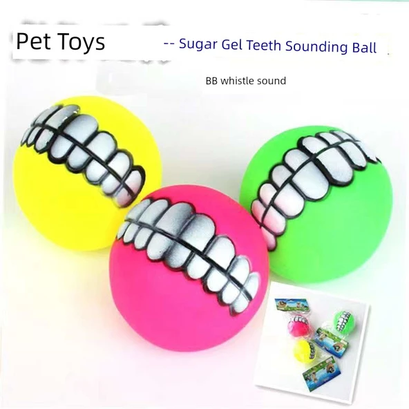 Vinil Köpek Oyuncağı - Sesli Diş Topu