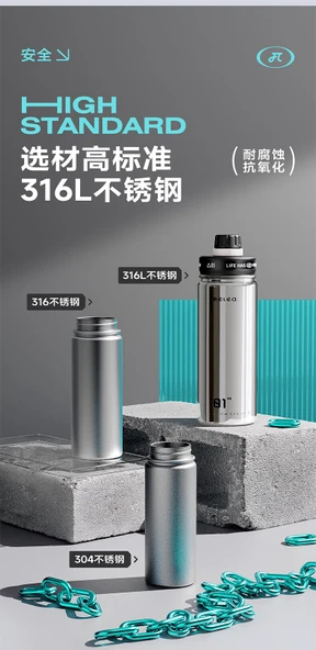 Termos Bardak - 600ml - Açık Lotus Yeşili - 8