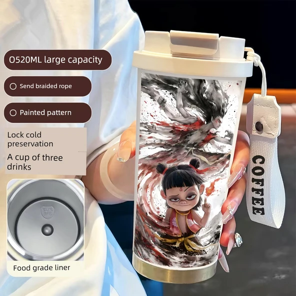 316 Paslanmaz Çelik Termos Bardak - Beyaz Which-Coffee
