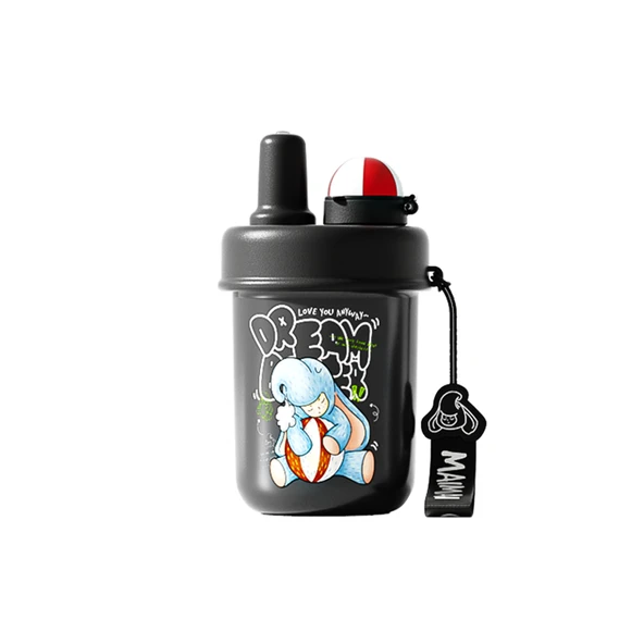 400ml Pipetli Termos Bardak - Siyah
