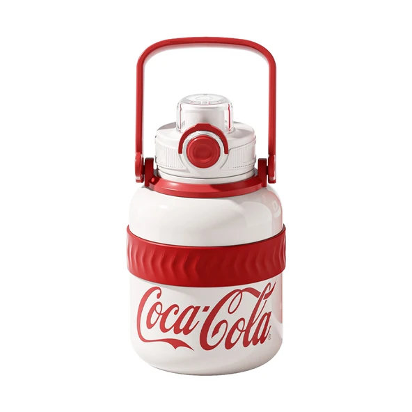 Coca-Cola Temalı 850ml Termos Bardak - Beyaz
