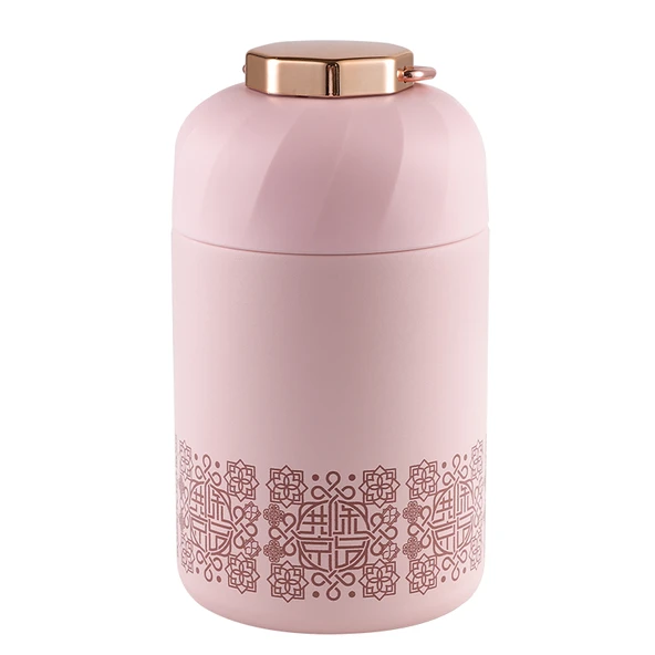 304 Paslanmaz Çelik Vakumlu Yemek Termosu - 600ml - Pembe