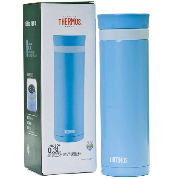 Paslanmaz Çelik Termal Bardak - 300ml - Mavi - 2