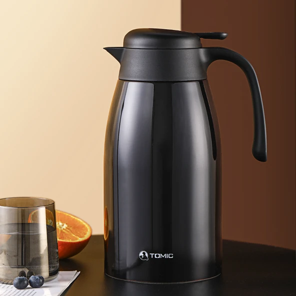 2 Litre Paslanmaz Çelik Termos Sürahi - Kahve Rengi - 2