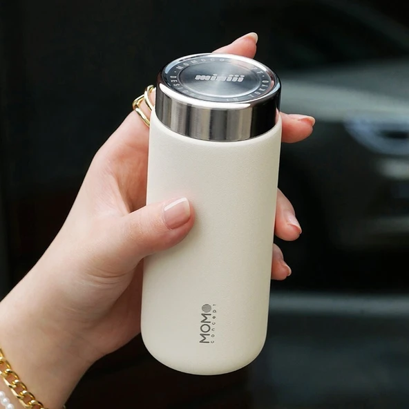 Mini Termos Bardak - Krem Beyaz - 200ml - 4