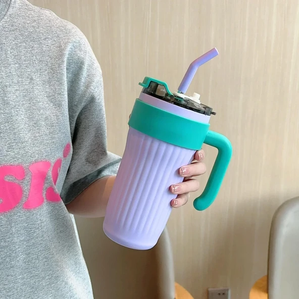 860ML Paslanmaz Çelik Termos - Mor