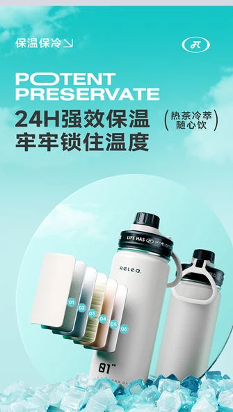 Termos Bardak - 600ml - Açık Lotus Yeşili - 10