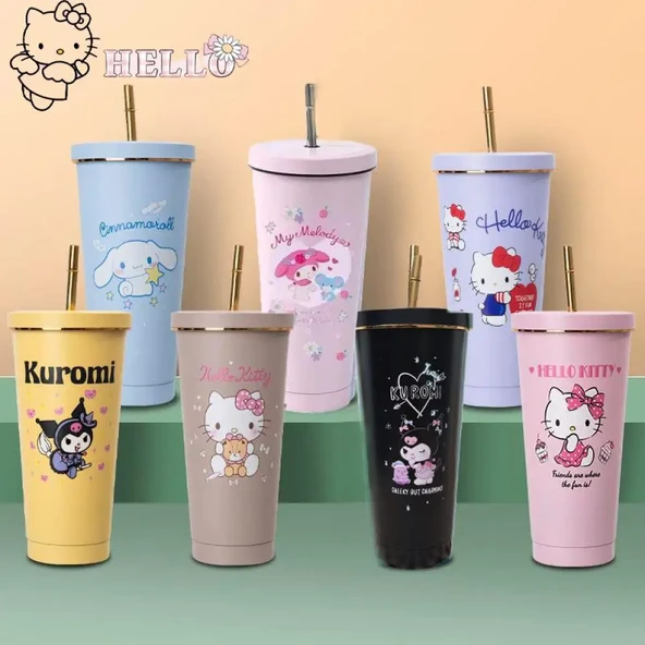 KT Gri Desenli Termos Bardak - 750ml - 2