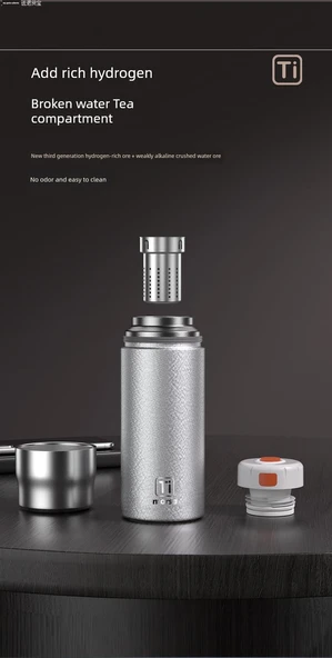 Titanyum Termos Bardak - Gümüş 450ml - 10