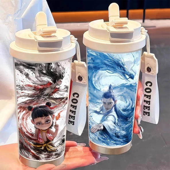 316 Paslanmaz Çelik Termos Bardak - Beyaz Ao-C-Coffee - 7