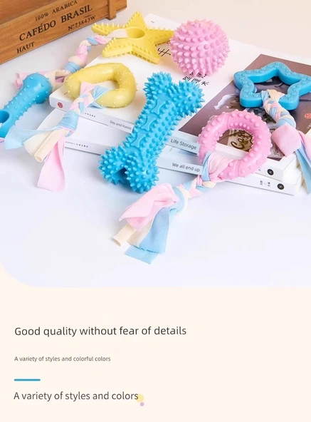 Köpek Diş Kaşıma Oyuncağı - Azı Dişi Kemiği + Burgulu Donut - 10