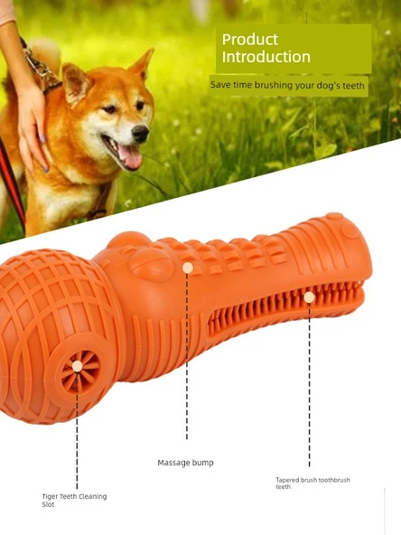 Köpek Kedi Çiğneme Oyuncakları Timsah Molar Çubuk Diş Fırçası Sesli Temizleme Isırmaya Dayanıklı - [2'li Paket] Gök Mavisi - 4