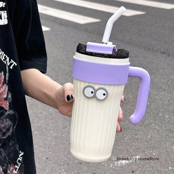 860ML Paslanmaz Çelik Termos - Pembe - 11