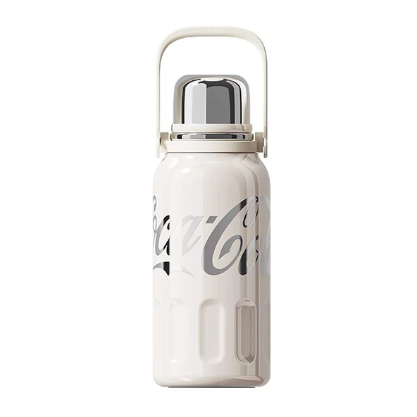 Coca-Cola Temalı Termos Bardak - 1200ml - Beyaz